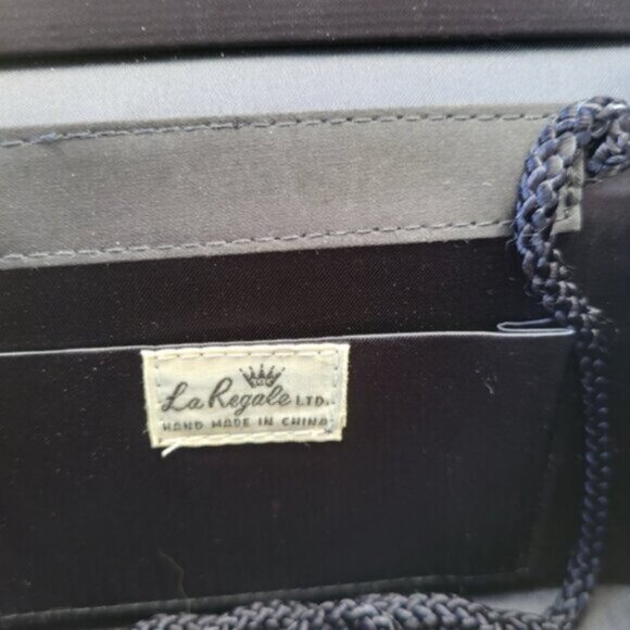 Vintage Blue Satin Mini Handbag - Picture 8 of 11